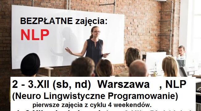 NLP bezpłatne zajęcia w Instytucie Psychologii Stosowanej